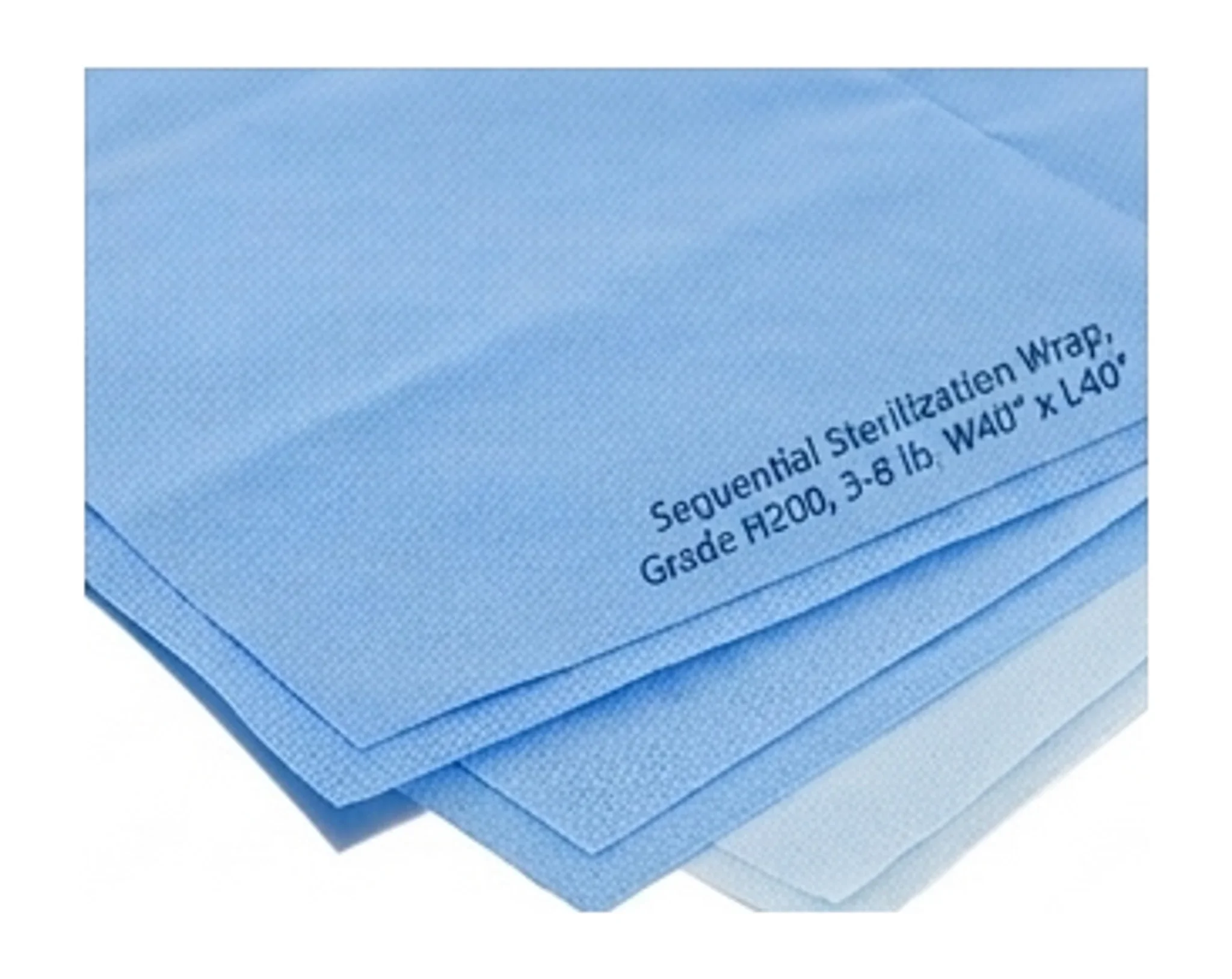 Sequential Sterilization Wrap, Grade H200, 3-6 lb, W40" x L40"