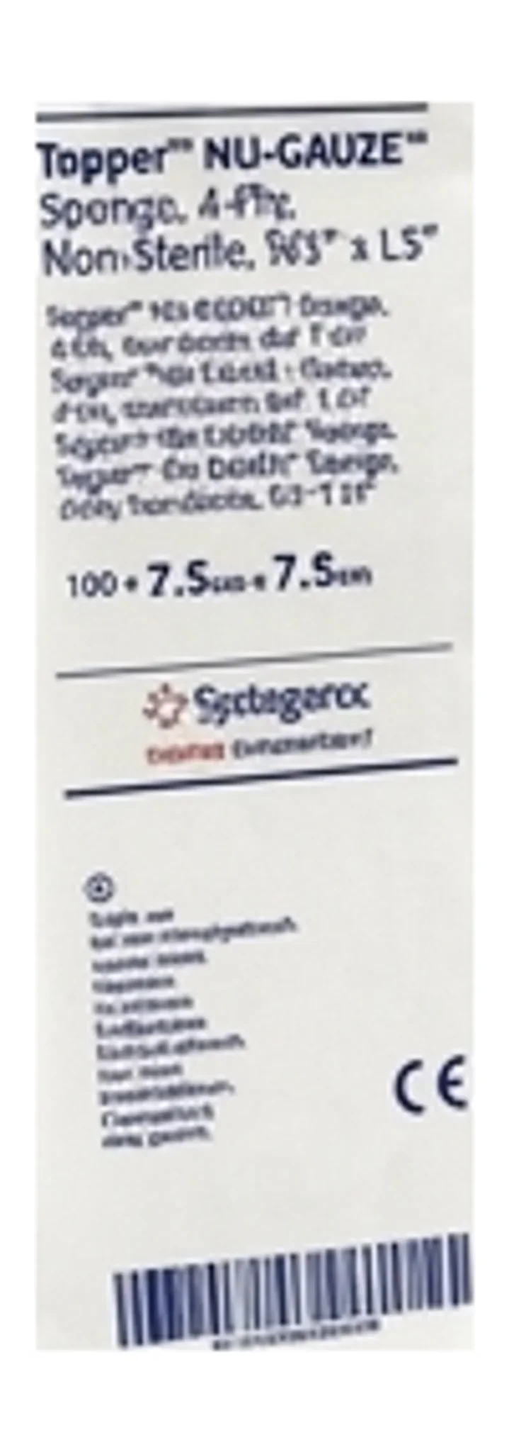 Topper™ NU-GAUZE™ Sponge, 4-Ply, Non-Sterile, W3" x L3"
