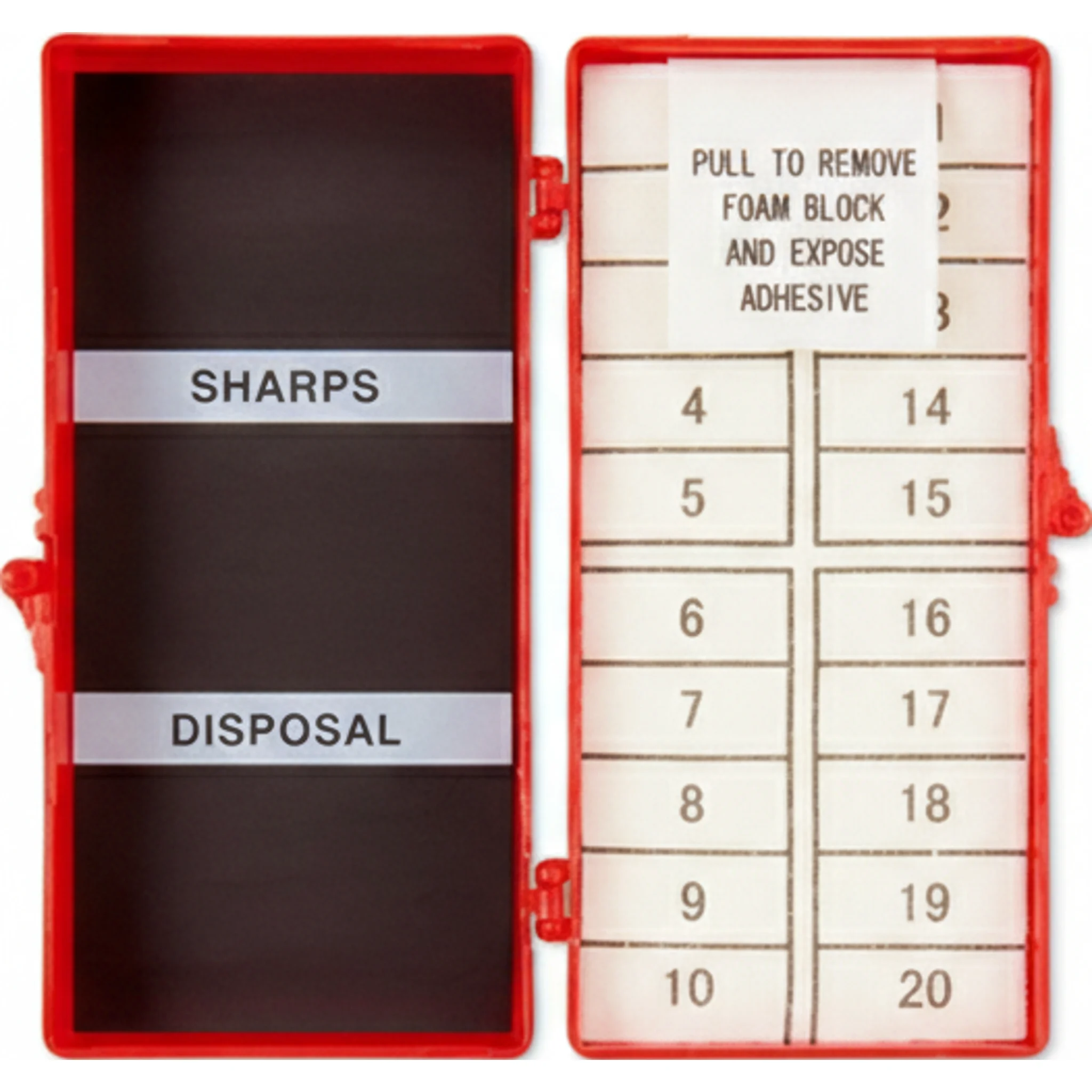 Needle Counter, Foam Block/Magnet, 20 Count, Red