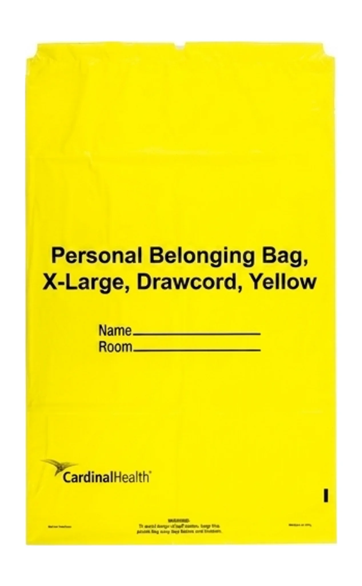 Personal Belonging Bag, X-Large, Drawcord, Yellow