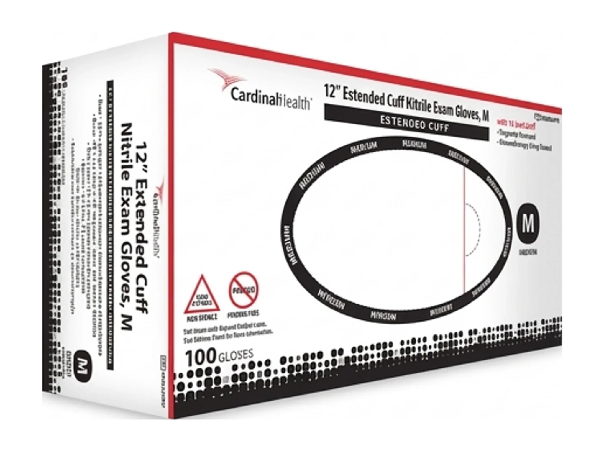 12’’ Extended Cuff Nitrile Exam Gloves, M