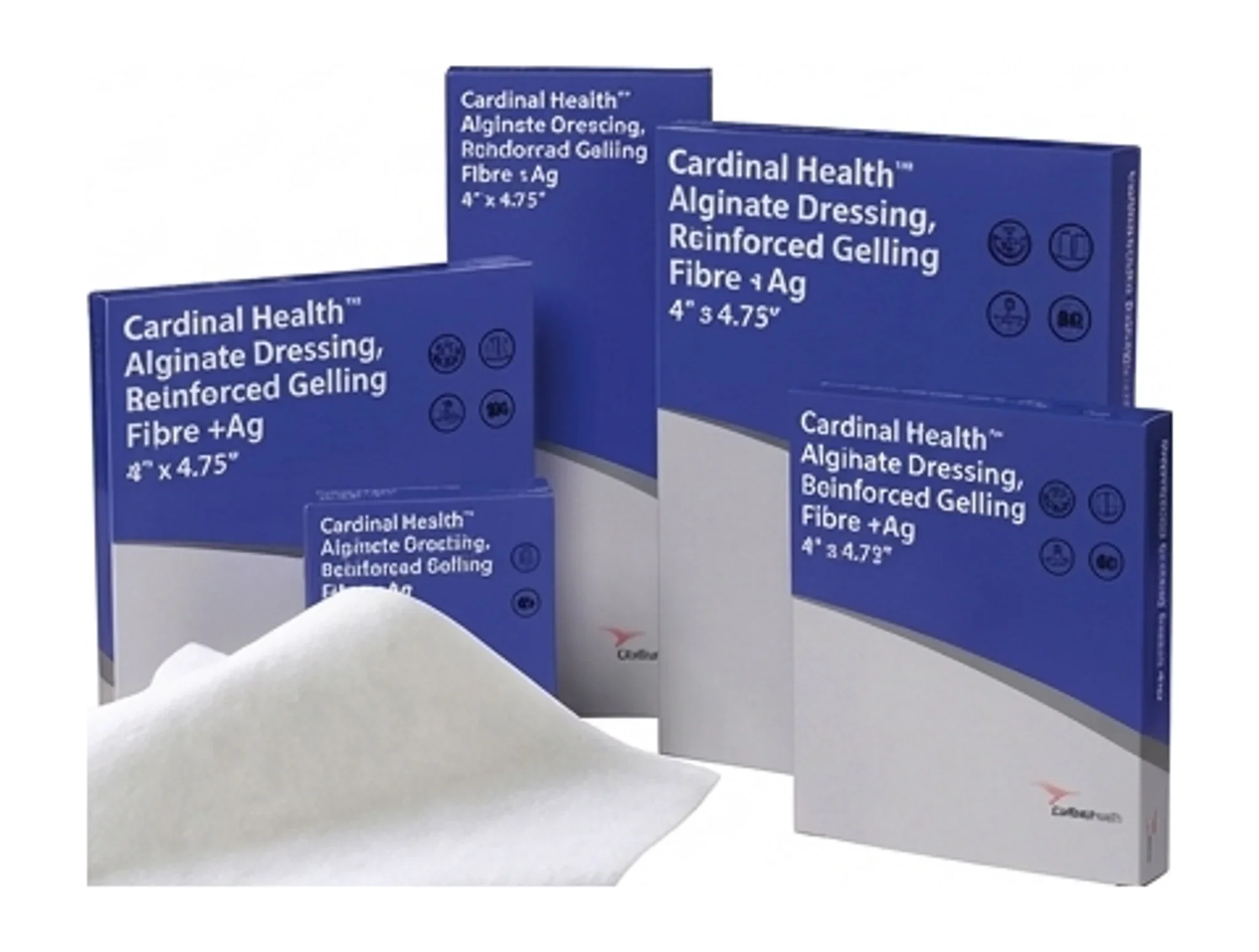 Cardinal Health™ Alginate Dressing, Reinforced Gelling Fibre +Ag, 4" x 4.75"