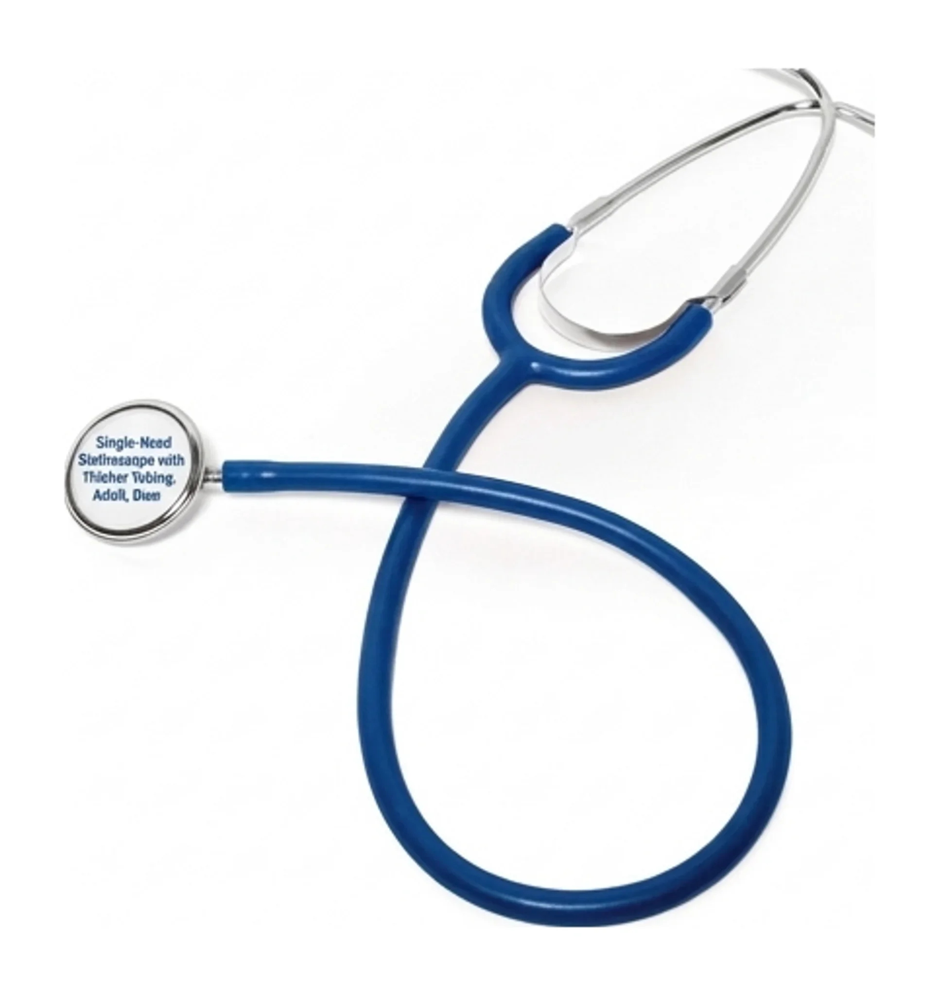 Single-Head Stethoscope with Thicker Tubing, Adult, Blue