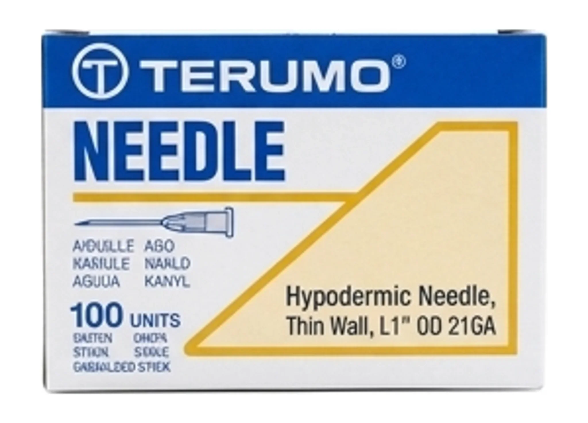 Hypodermic Needle, Thin Wall, L1" OD 21GA