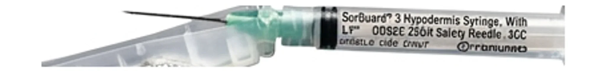SurGuard® 3 Hypodermic Syringe, With L1" ODSEC 25GA Safety Needle, 3CC