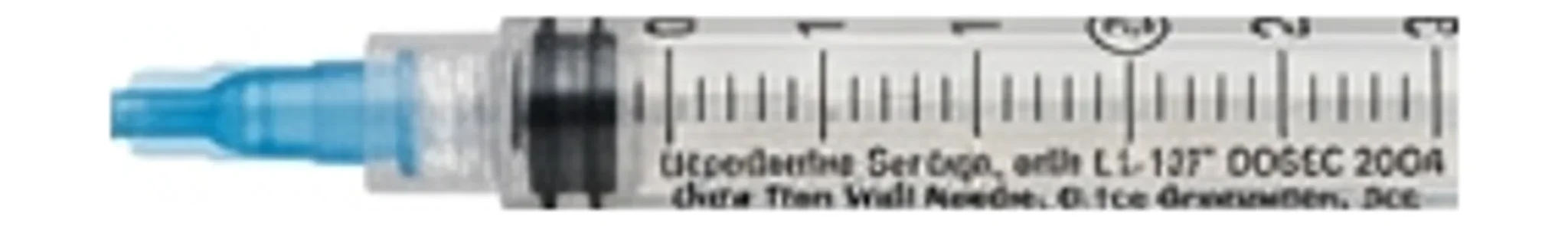 Hypodermic Syringe, with L1-1/2" ODSEC 20GA Ultra Thin Wall Needle, 0.1cc Graduation, 3cc
