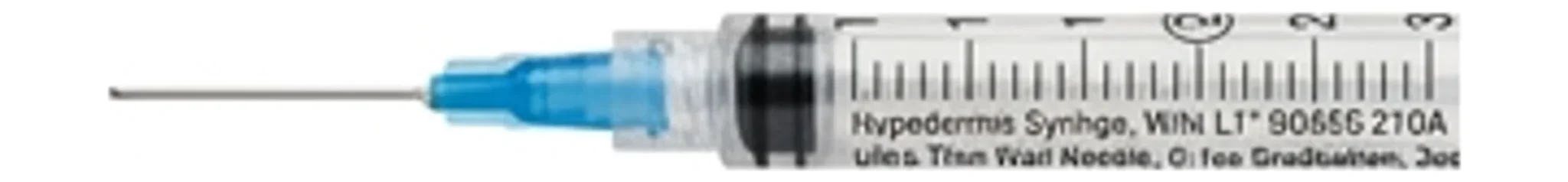 Hypodermic Syringe, With L1" ODSEC 21GA Ultra Thin Wall Needle, 0.1cc Graduation, 3cc