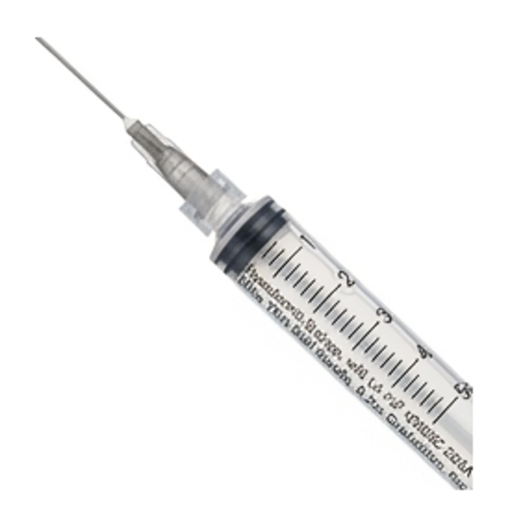 Hypodermic Syringe, with L1-1/2" ODSEC 22GA Ultra Thin Wall Needle, 0.2cc Graduation, 5cc