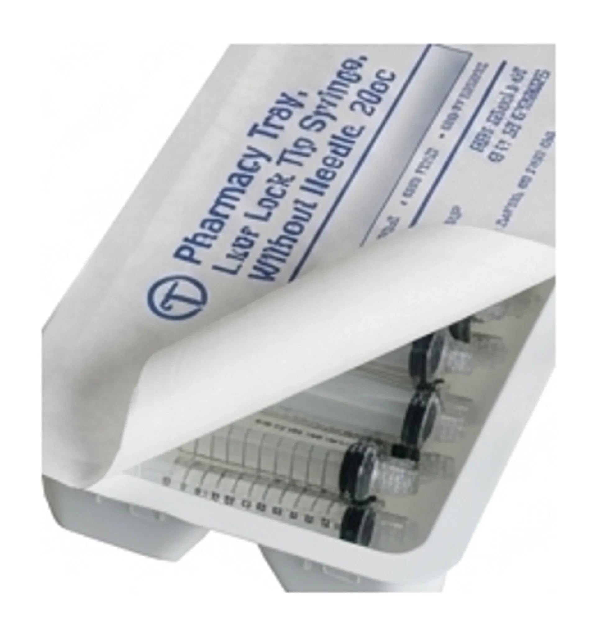Pharmacy Tray, Luer Lock Tip Syringe, Without Needle. 20cc