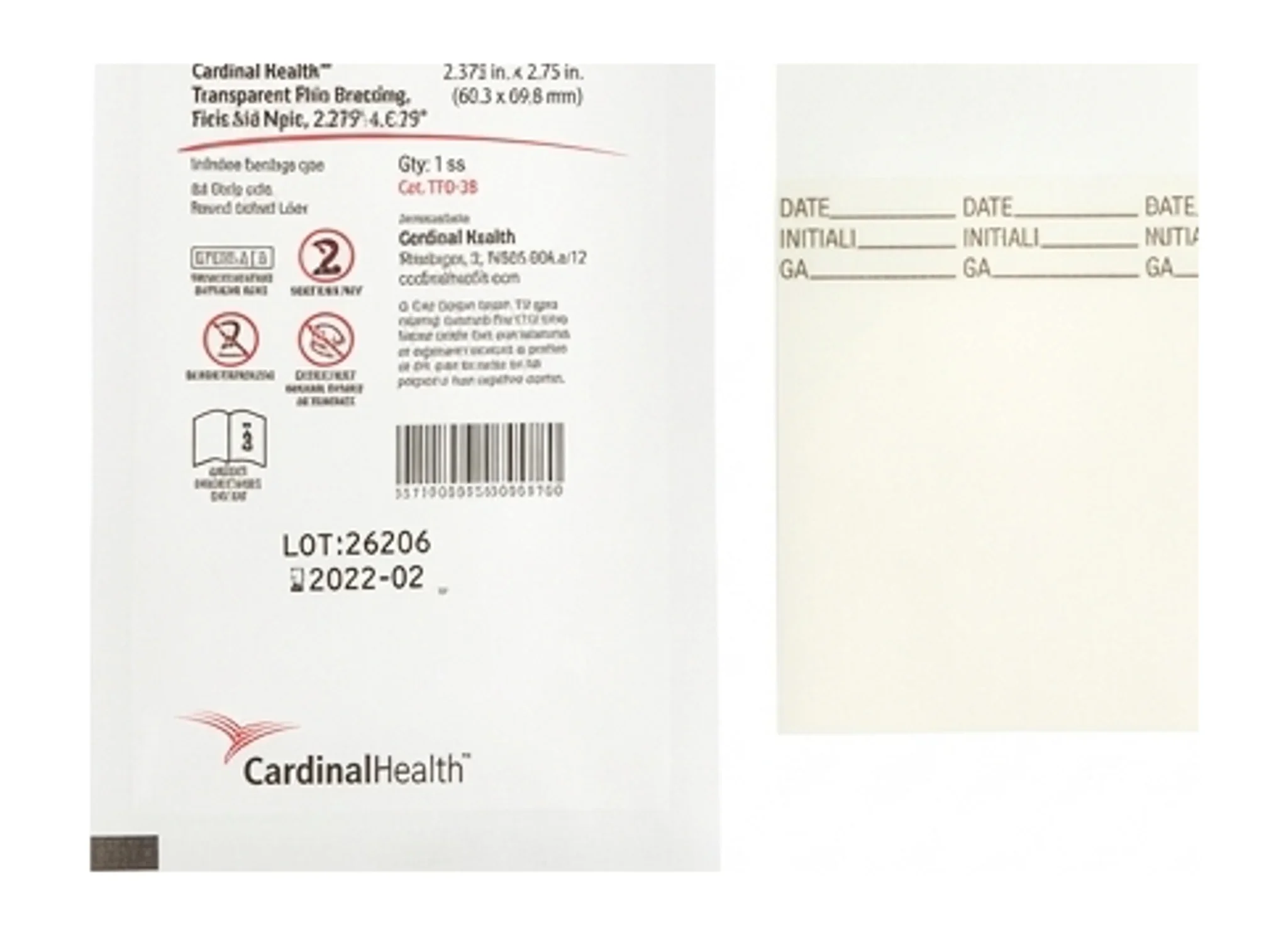 Image of Cardinal Health™ Transparent Film Dressing, First Aid Style, 2.375" x 2.75"