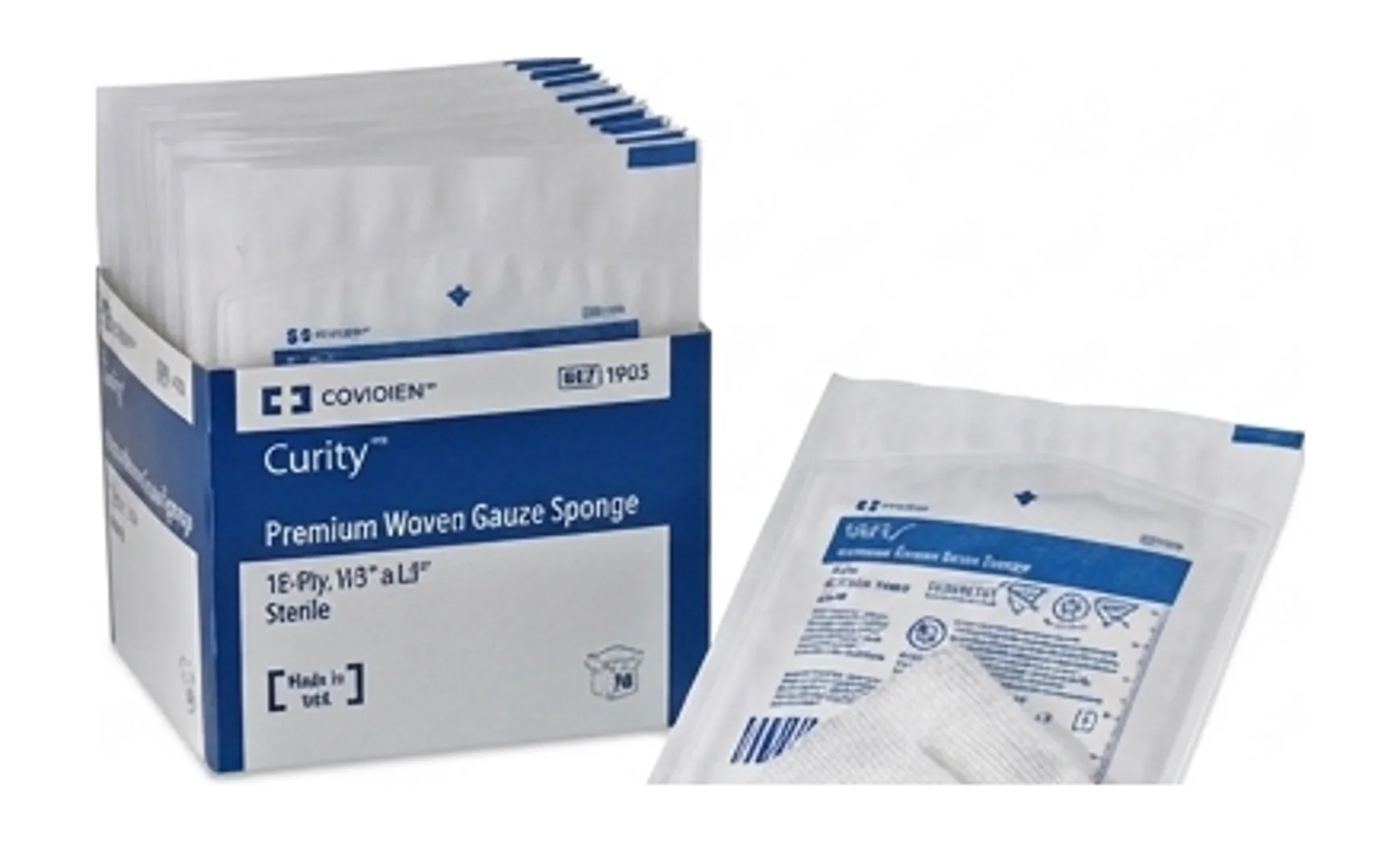 Curity™ Premium Woven Gauze Sponge, 12-Ply, W3" x L3" Sterile