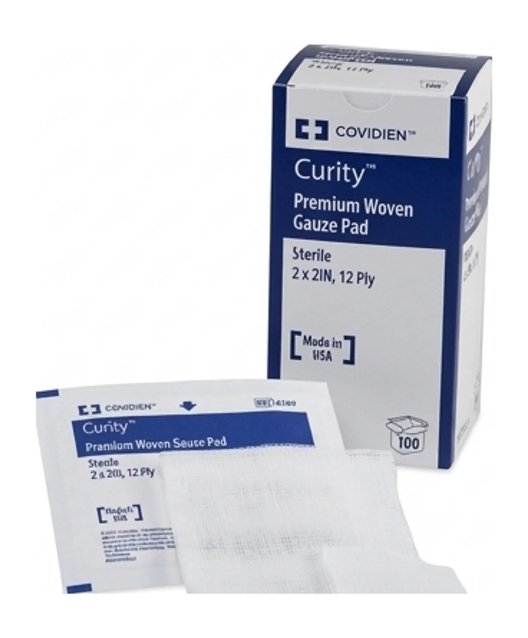 Curity™ Premium Woven Gauze Pad, Sterile, 2 x 2IN, 12 Ply
