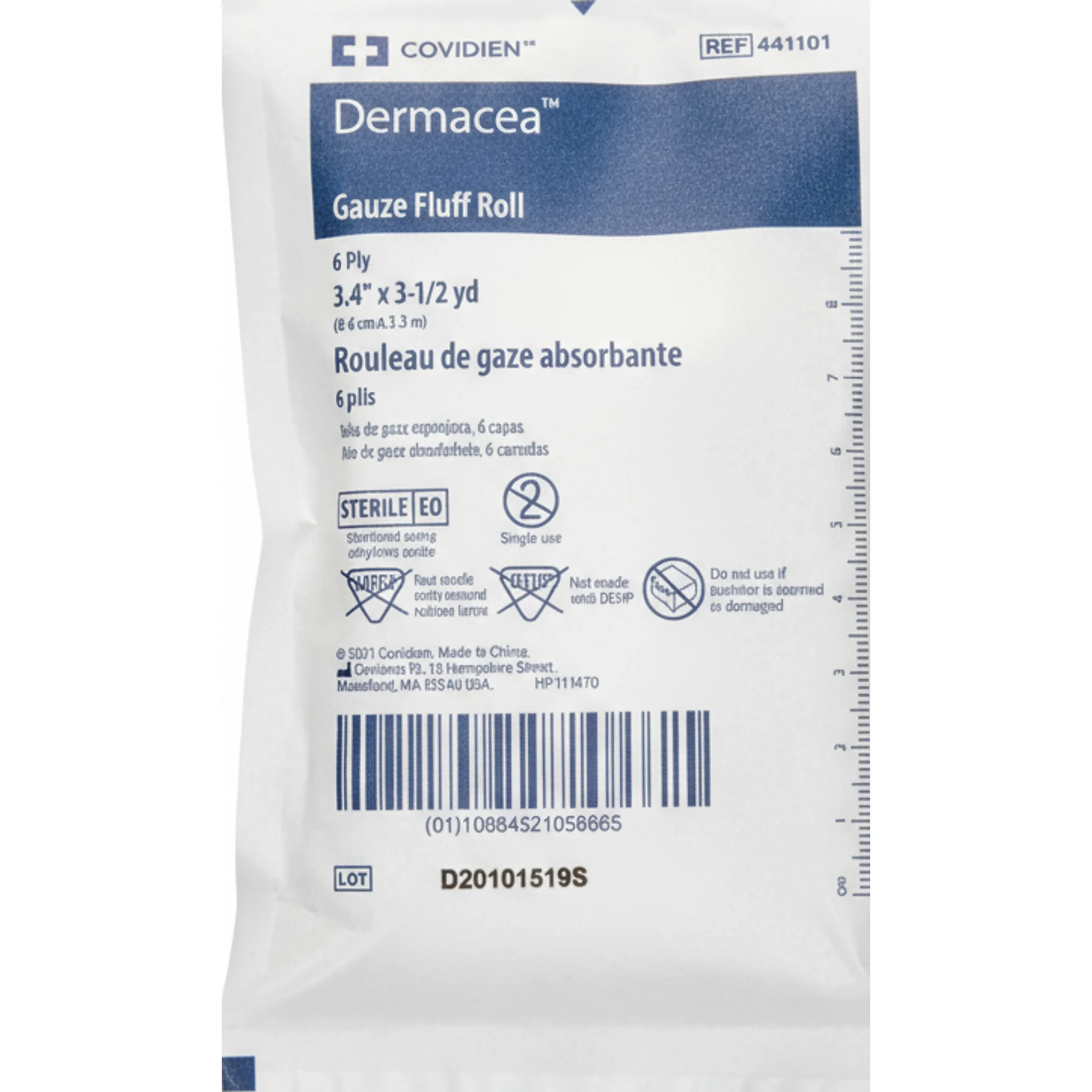 Dermacea™ Fluff Gauze Bandage Roll 3IN X4YD STR