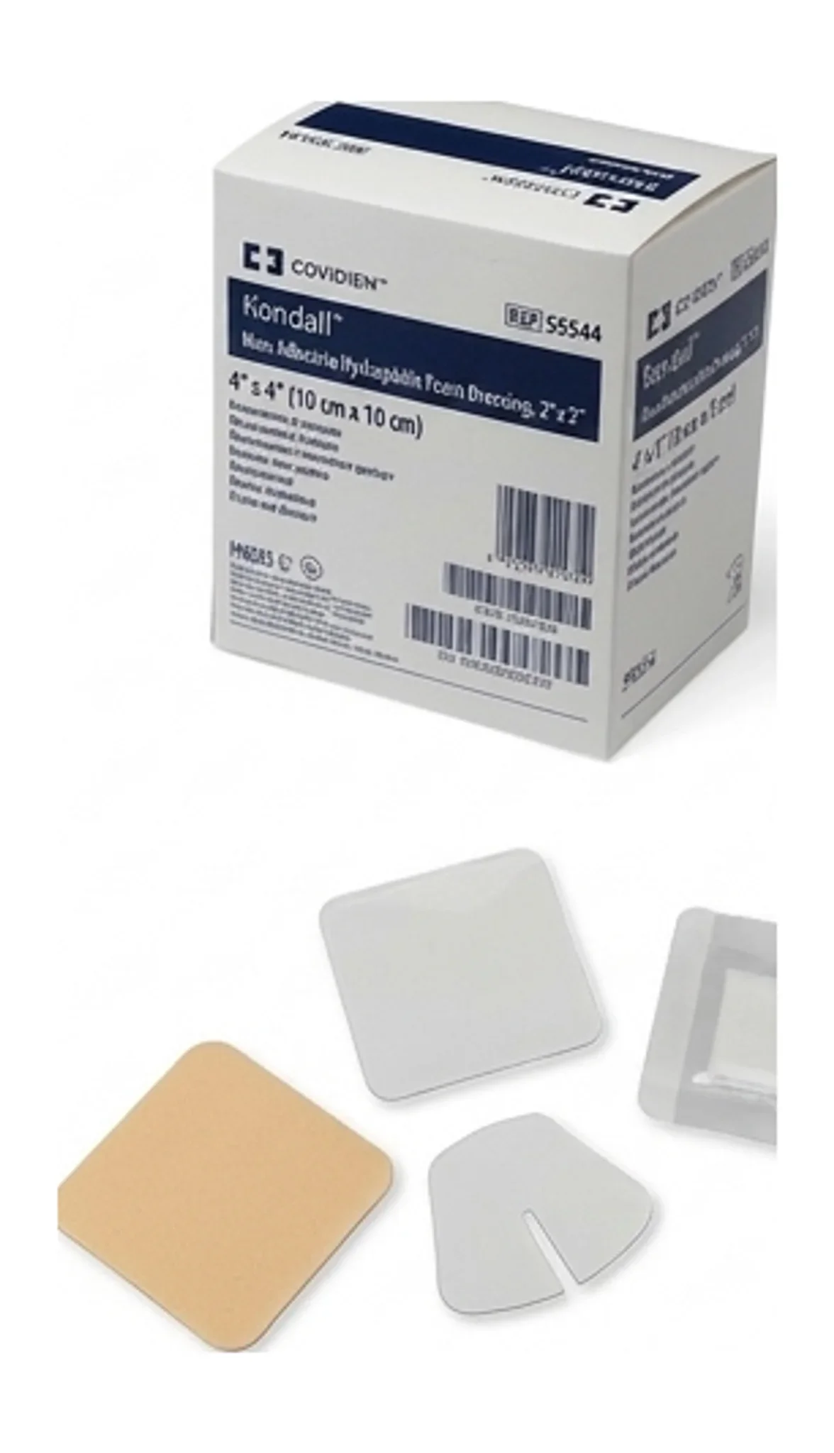 Kendall™ Non-Adhesive Hydrophilic Foam Dressing, 2"x 2"
