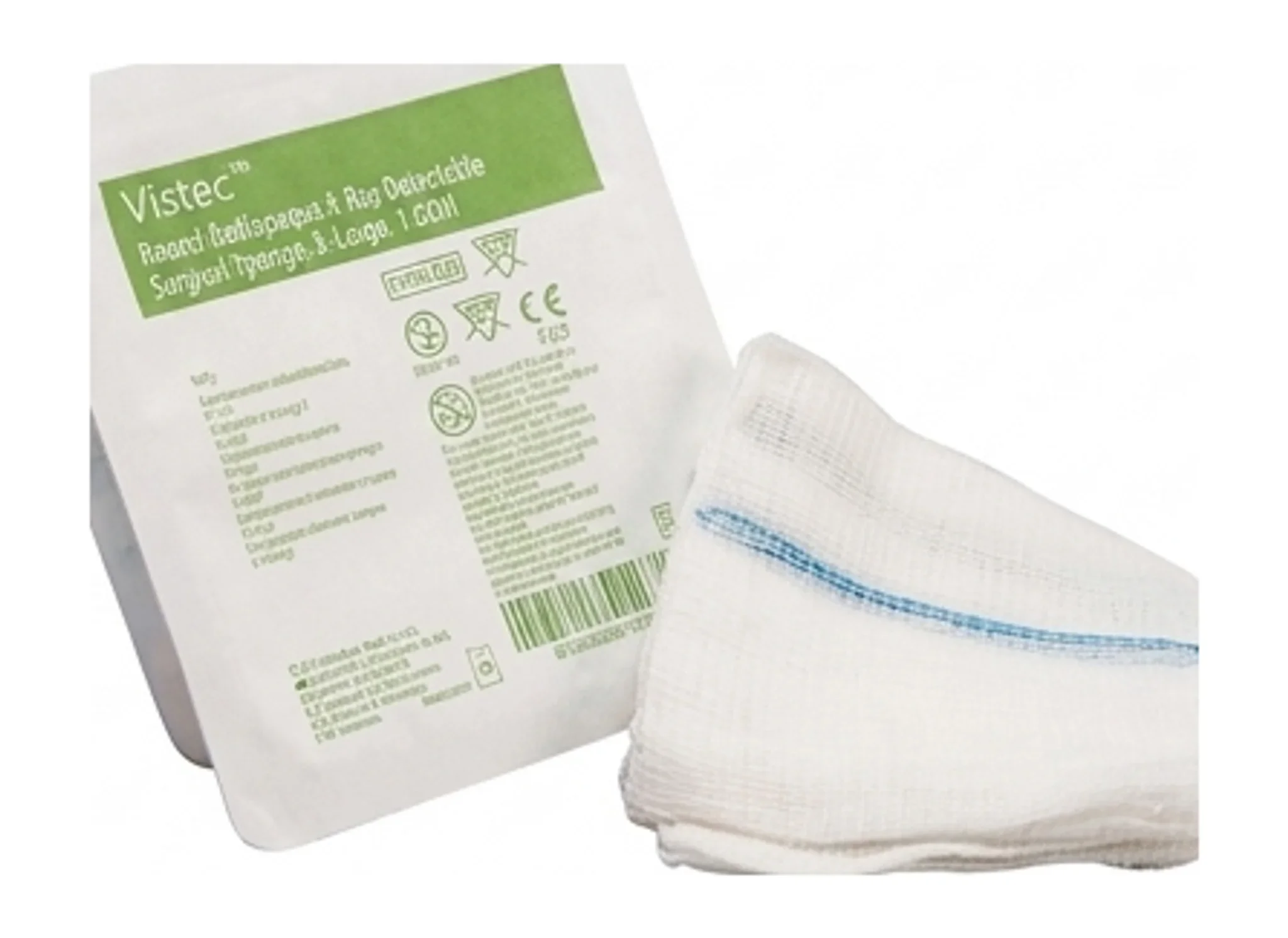 Vistec™ Round Radiopaque X-Ray Detectable Surgical Sponge, X-Large, 1.62IN