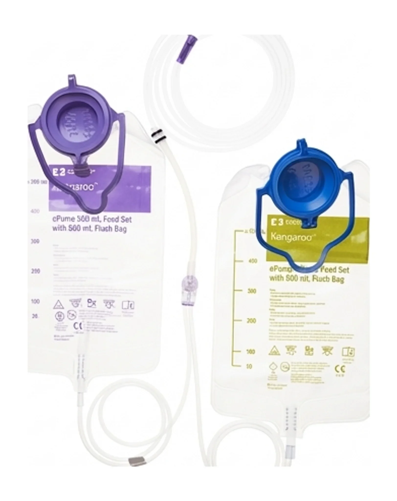 Kangaroo™ ePump 500 mL Feed Set with 500 mL Flush Bag