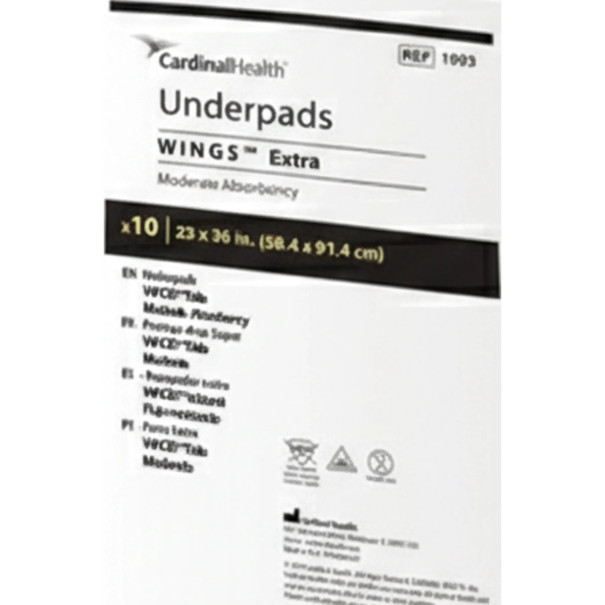 Cardinal Health™ Breathable Underpads Wings™ Plus, 23 x 36 in.
