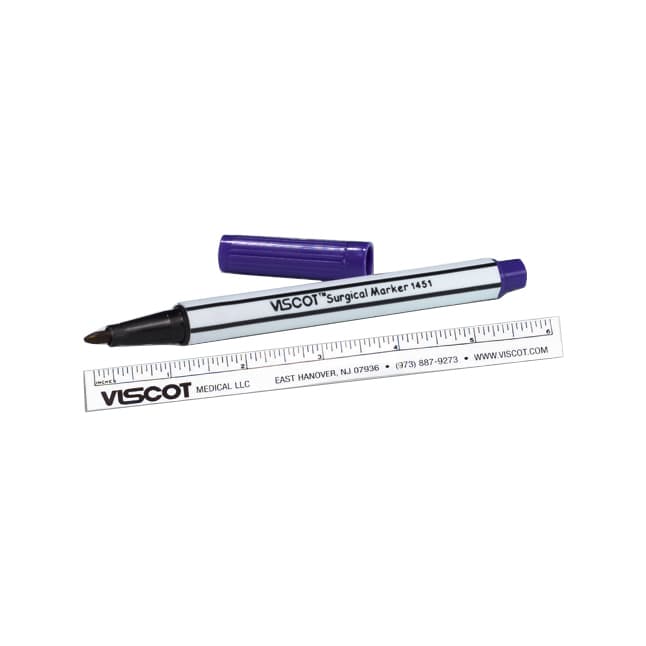Surgical Marker, with Ruler, Regular Tip, Mini Size, Purple Ink