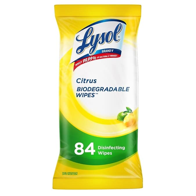 LYSOL® Disinfecting Wipes, Citrus, Flat Pack