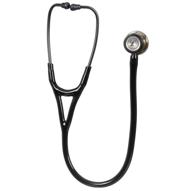 Littmann® Cardiology IV™ Stethoscope, 27" Tube, Champagne Finish Chestpiece, Black