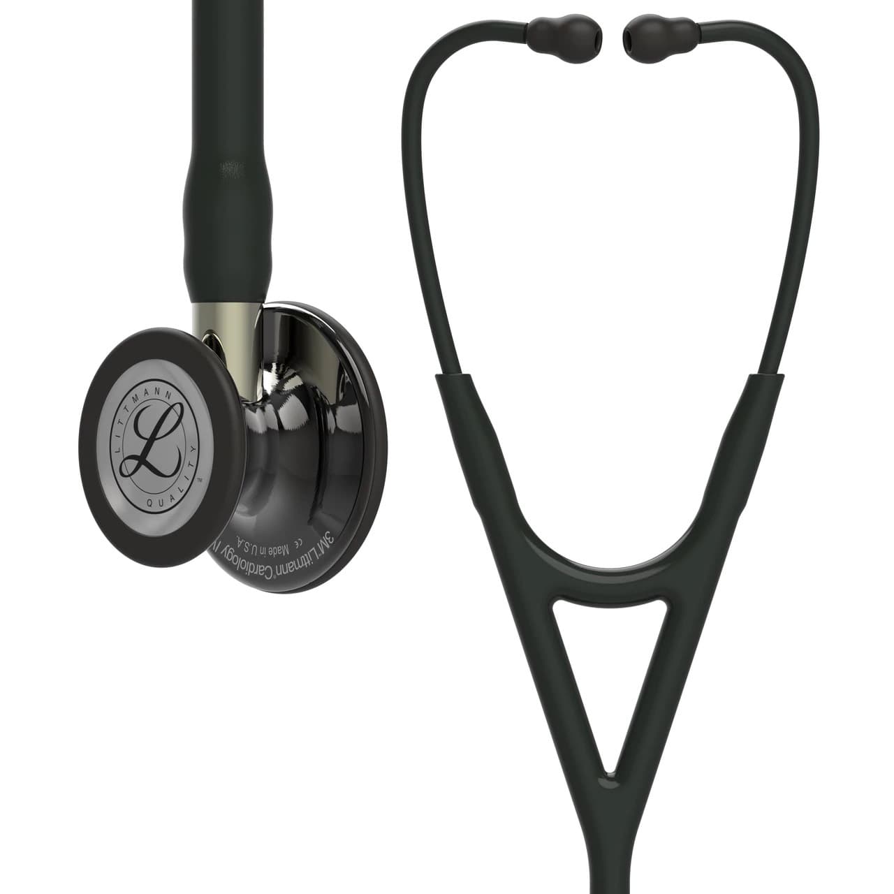 Littmann® Cardiology IV™ Stethoscope, Black-Champagne, High Polish Smoke