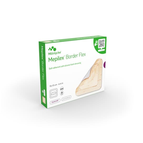Mepilex® Border Flex Foam Dressing, 15CM X 15CM