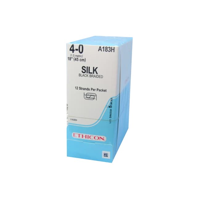 Perma-Hand® Non Absorbable Suture, Silk, Size 4-0, L18" No Needle, Black