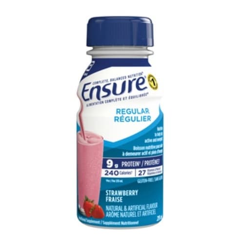 Ensure® Regular, Strawberry, 235-mL bottle; 24/case