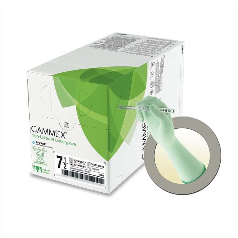 GAMMEX® Non-Latex PI Underglove, Size 7-1/2, Green