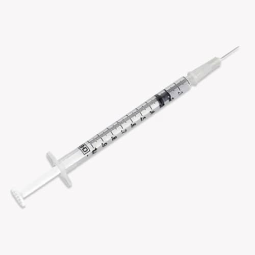 BD® Luer Slip Tip Syringe with Detachable Needle, 1mL, 27GA OD, 1/2"