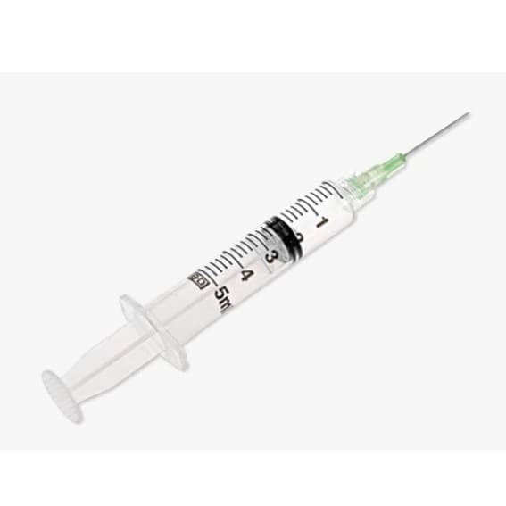 Luer-Lok™ Syringe with attached needle, 5 ml, L1", 21GA