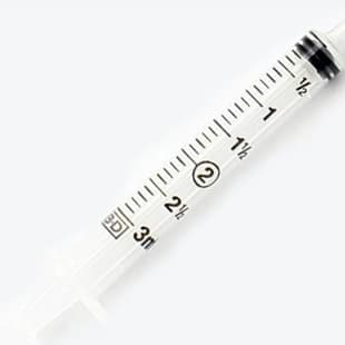 General Use Syringe, No Needle, Slip Tip, 1/10mL Graduation, 3mL