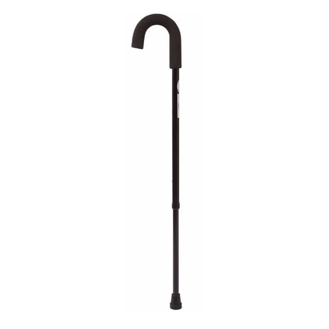 Cane, Push Button, 30" to 39" 250 lb, Black, Aluminum