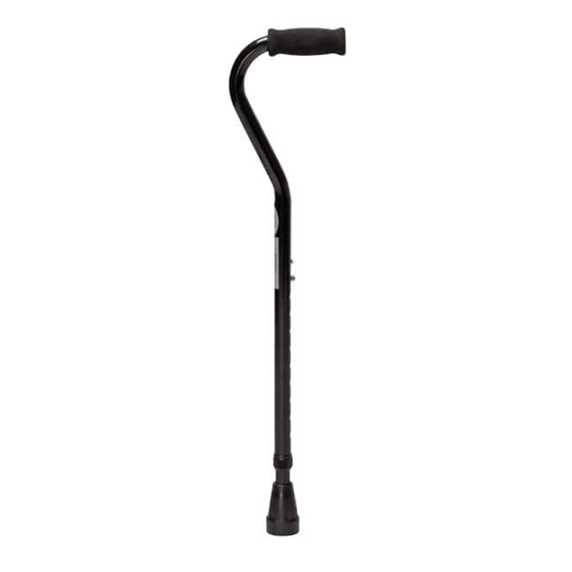 Cane, Push Button, 30" to 39" 250 lb, Black, Aluminum