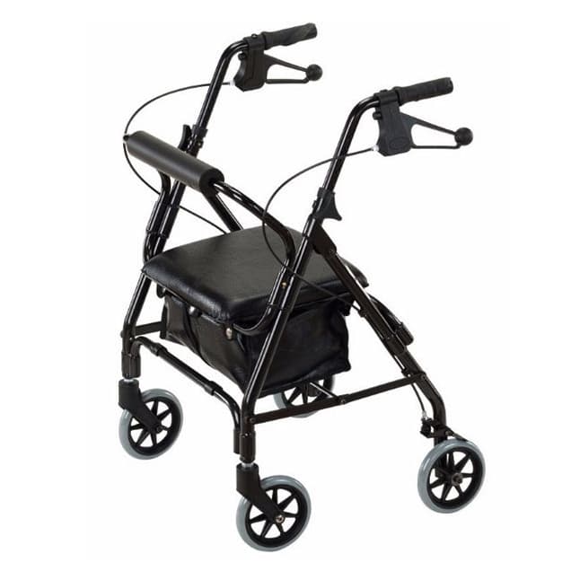 Rollator, Aluminum, Junior, 300 lb, Black