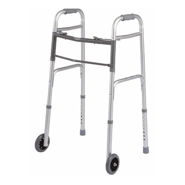 Walker, Dual Release, Aluminum, Single Front, Adult, 300 lb