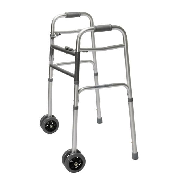 Walker, Dual Release, Aluminum, Dual Front, Heavy Duty, Adult, 500 lb