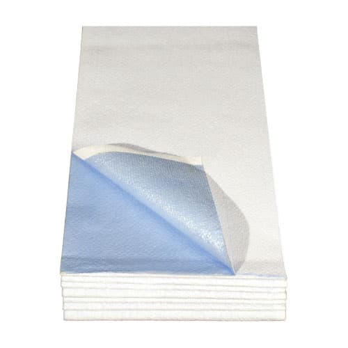 Flat Bed Sheet, Tissue/Poly, W40" X L90" White/Blue