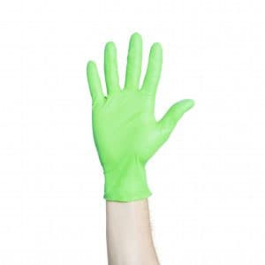 Flexaprene® Exam Glove, Nitrile, Powder Free, Beaded Cuff, Textured Fingertip, 9.5" Green, X-Small