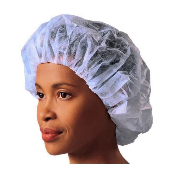Tri-Layer Bouffant Cap, Large, 24" White