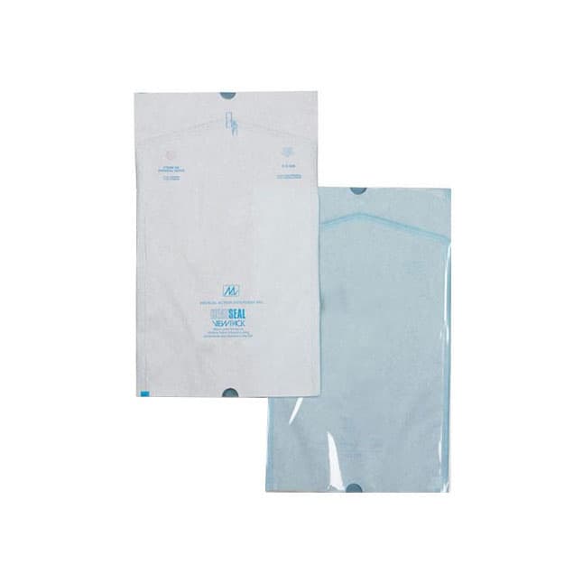 Sterilization Pouch, Heat Seal, W3" x L8" White/Blue