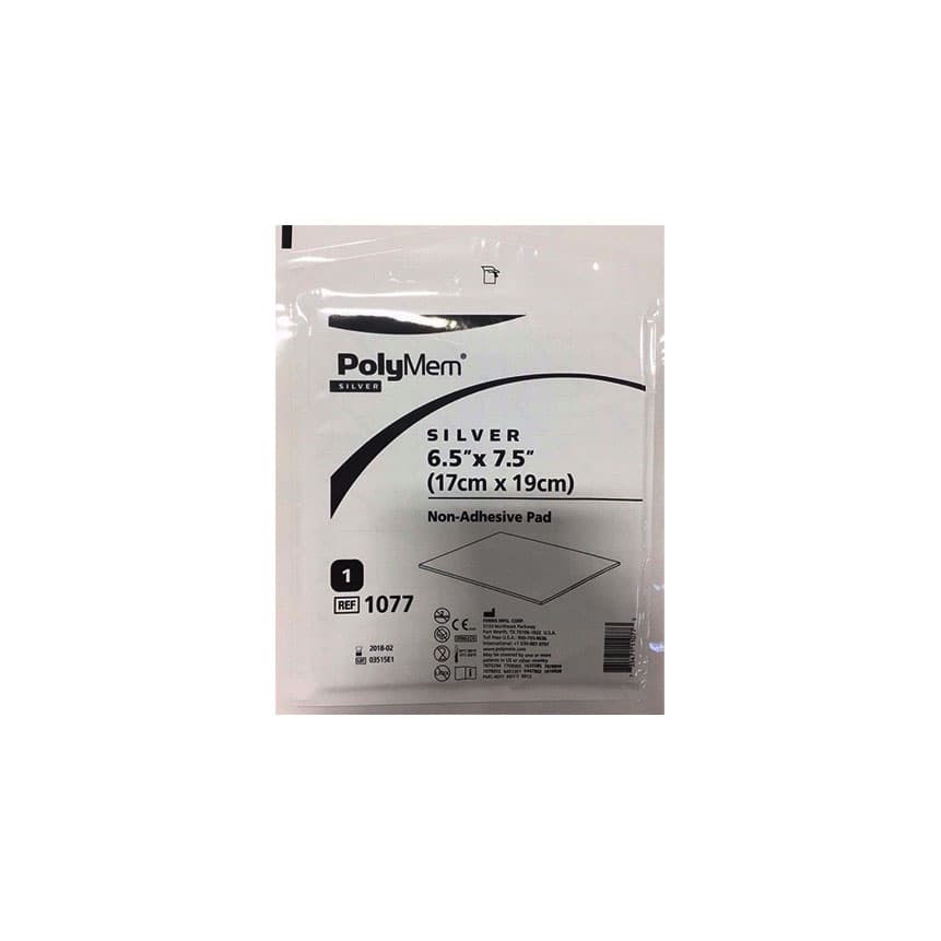 PolyMem® Silver Non-Adhesive Dressing, W6.5" x L7.5"