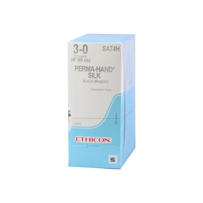 Perma-Hand® Non Absorbable Suture, Silk, Size 3-0, L24" No Needle, Black