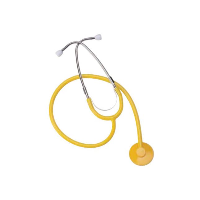Stethoscope, Chrome-Plated Brass Binaural, Adult, Yellow