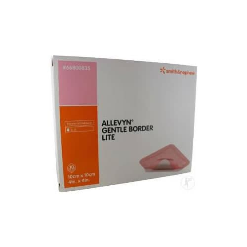 ALLEVYN™ Gentle Border Lite Hydrocellular Foam Dressing, Silicone Gel Adhesive, 10cm x 10cm
