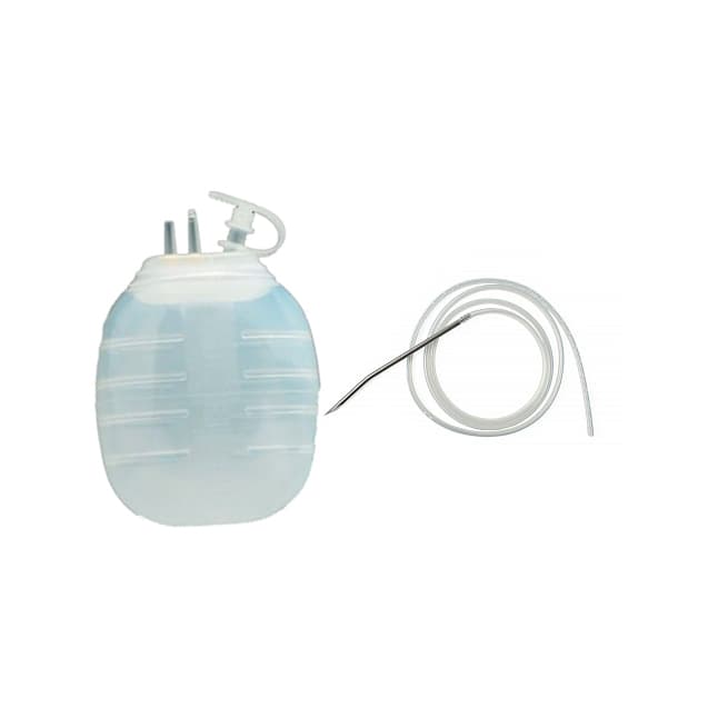 Jackson-Pratt® Reservoir Kit, Silicone, with Trocar, 400mL, OD 19Fr, 1/4" End, Clear