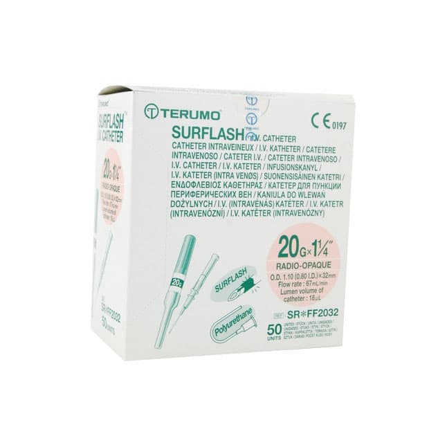 SurFlashA® IV Catheter, L1-1/4" OD 20GA, Pink