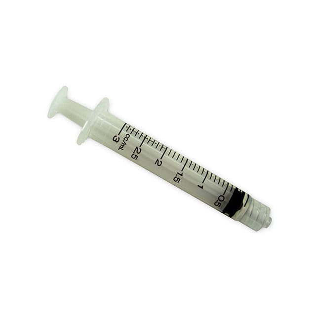 Hypodermic Syringe, Without Needle, 0.1cc Graduation, 3cc