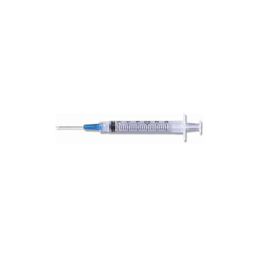 Hypodermic Syringe, with L1" ODSEC 22GA Ultra Thin Wall Needle, 0.1cc Graduation, 3cc