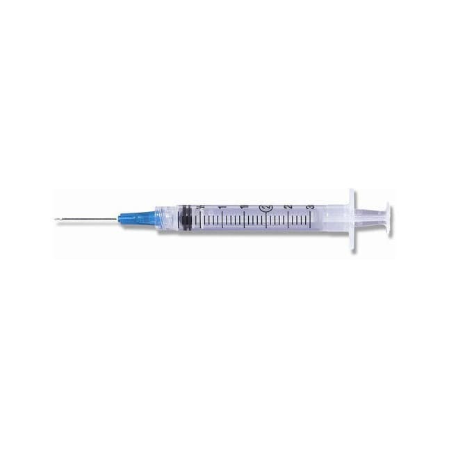 Hypodermic Syringe, With L1" ODSEC 23GA Ultra Thin Wall Needle, 0.1cc Graduation, 3cc